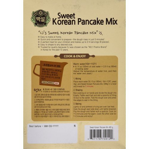Korean Sweet Pancake Mix, Hotteok (14.10 oz) By Beksul (Original, 1 Pack)