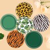 60Pcs Jungle Safari Party Paper Plates for Wild Animal Party Decorations 7In Zoo Animal Dessert Plates Disposable Tableware Dinnerware Set for Baby Shower Birthday Safari Themed Party Supplies