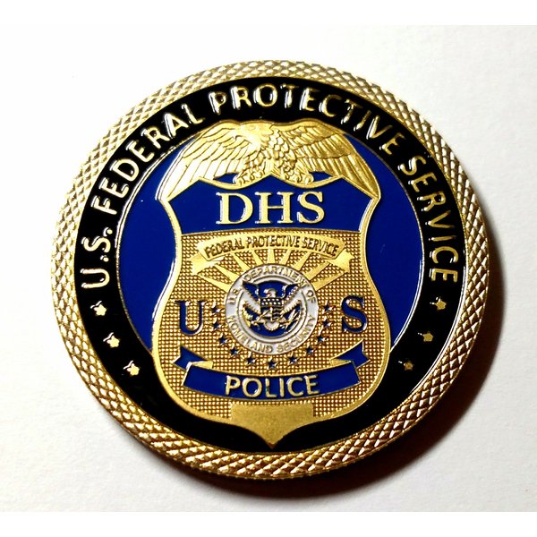 DHS Federal Protective Service Police Colorized Challenge Art Coin
