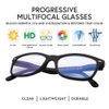 VITENZI Progressive Reading Glasses for Women and Men Multifocal Computer Readers with Blue Light Blocking MultiFocus Lenses Prato in Black 1.50