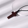 JISHGS Natural Wood Cross Pendant Necklace for Men Women Boy Girls ， Cross for Car Mirror Pendant,Wooden Cross Necklace Gift (Brown)