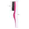 2 Pieces Boar Bristle Brush Comb Hair Teasing Brush for Women Men Salon Boar Nylon Bristle Beauty Styling Backcombing Brush (Fuchsia and Purple)