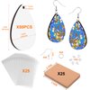 Palksky 50pcs Sublimation Blanks Products - Sublimation Earring Blanks with Earring Hooks and Jump Rings for Halloween Christmas Women Girls DIY Earring Project Sublimation Accessories
