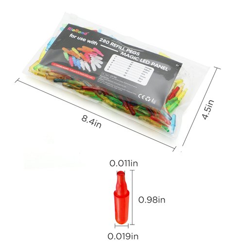 RioRand Refill Pegs 280 PCS Magic LED Panel Light Up Board Accessories for Kids Aged 4 +