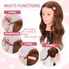Mannequin Head Human Hair 22"-24" Female 100% Human Hair Mannequin Head Hair Styling Cosmetology Manikin Head Doll Head for Hairdresser with Free Clamp Holder and Tools