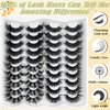 Lashes Extension Dramatic 20mm/25mm Lashes Mink 8D Volume Curly Fake Lashes Wispy Full Mink Lashes Long 20 Pairs False Eyelashes D Curl Strip Lashes Pack