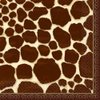 Amscan Decorative Giraffe Party Beverage Paper Napkins (16 Pack), 5 x 5, Black/Brown