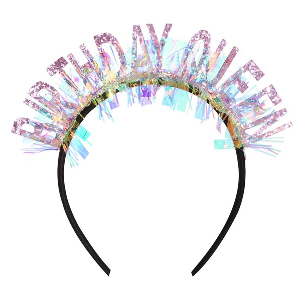 BAHABY Birthday Headbands for Women Girls Glitter Birthday Queen Headband Happy Birthday Decorations Birthday Gifts for Women, Pink