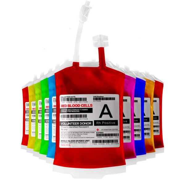meowtastic Blood Bags for Drinks for Halloween Party Decorations, Reusable Halloween Blood Bag Drink Pouches with Syringe, IV Bags for Drinks, Vampire Nurse Graduation Decoration Supplies, Pack of 10