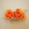 Fangsen Boho Autumn Wedding Silvery Orange Rose Bridal Headpiece Christmas Festival Headpiece Women Girls Party