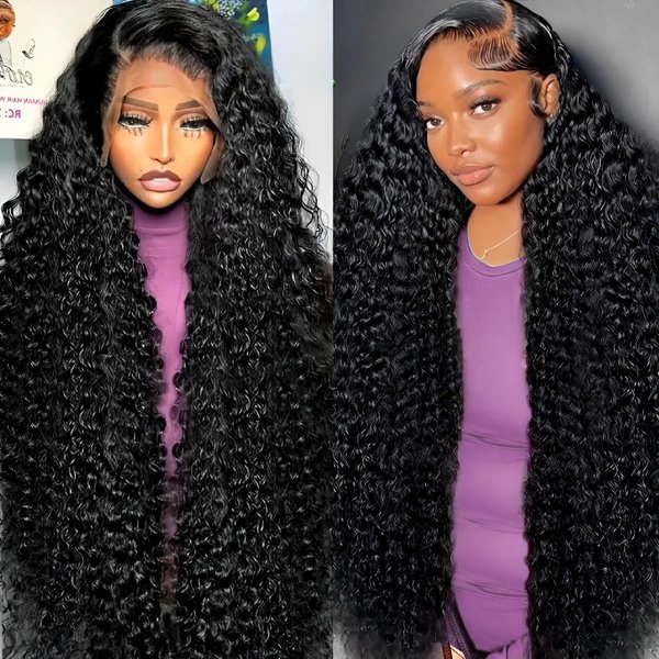 Tholap 30 Inch 13x6 Deep Wave Lace Front Wigs Human Hair 200 Density 13x6 HD Lace Front Wigs Human Hair Pre Plucked Deep Curly Glueless Wig 100% Virgin Human Hair Lace Front Wigs for Women