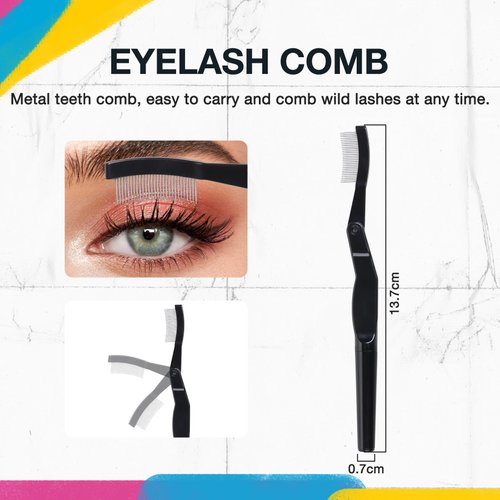 SWINGING Lash Clusters Applications Lash Tweezers for Lash Clusters, Portable Comb for Eyelash and eyebrow, Eyelash Applicator for Eyeliner and Mascara (3 Pieces Set)