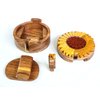Sunflower - Natural Intarsia Wood Puzzle Box - Handcrafted with Secret Compartment