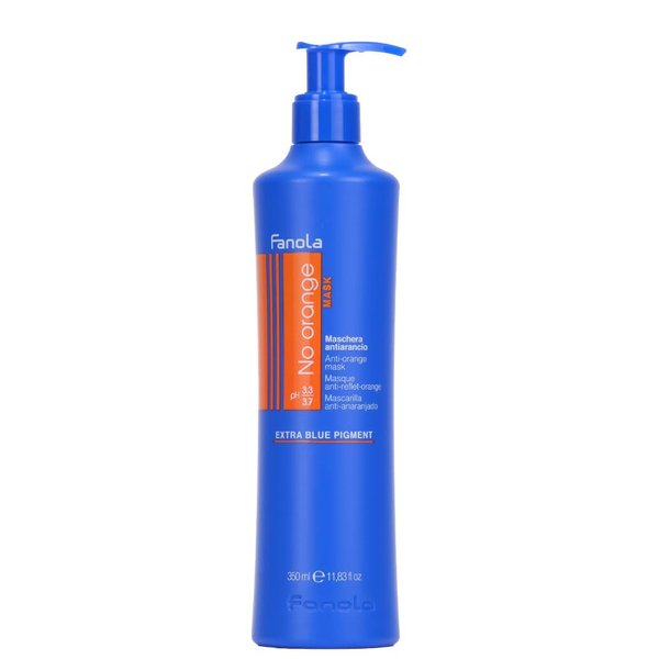 Fanola No Orange Mask - Color Depositing Blue Hair Mask Removes Orange Brassiness On Color Treated Hair With Dark Tones - Conditioning Hair Mask Detangles, Nourishes And Hydrates Hair 11.83 Fl Oz