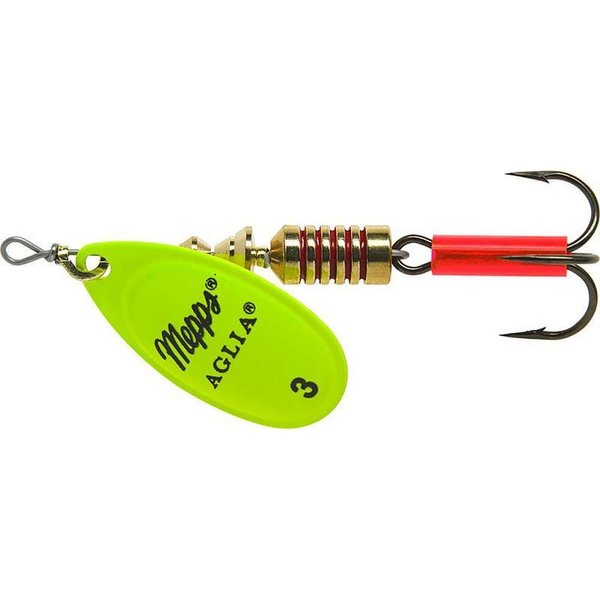 Mepps Aglia Plain Treble Fishing Lure, 1/2-Ounce, Hot Chartreuse (B5 HC)