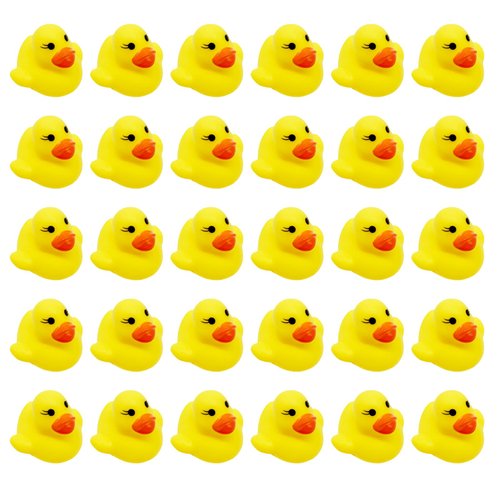 Rubber Ducks 100pcs, Mini Squeak Ducks Float for Baby Shower, Bath Time Fun, Car Ducking, Kids Birthday Party Favors, Game Gifts(1.57 x 1.57 x 1.2Inch, Yellow)