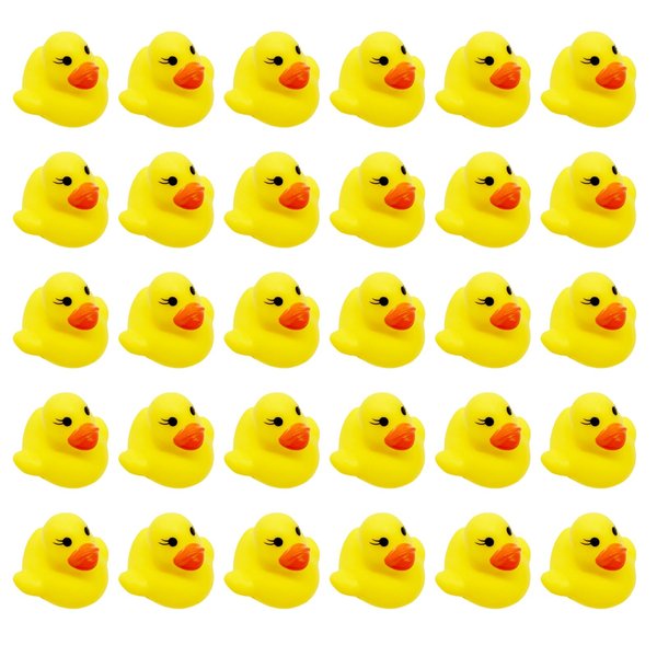 Rubber Ducks 100pcs, Mini Squeak Ducks Float for Baby Shower, Bath Time Fun, Car Ducking, Kids Birthday Party Favors, Game Gifts(1.57 x 1.57 x 1.2Inch, Yellow)