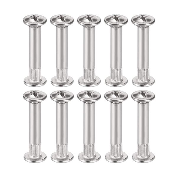 uxcell Screw Post Fit for 3/16"(5mm) Hole Dia, Female 4x25mm Belt Buckle Binding Bolts Leather Fastener Carbon Steel 10 Sets
