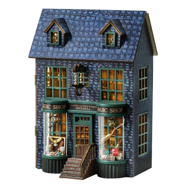 CRIOLPO DIY Miniature Doll House Kit, Handmade Wooden Doll House with Furniture, Inventive Woodcrafts for Adults, Miniature Craft Kit for Hobbyists and Collectors - Magic Shop