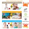 Baby TV Remote Control Toy with Soft Silicone Teether Cute Crab Cover, Musical Realistic Play Remote Toy with Light and Sound, 3 Language Educational Learning Toy for 6M+ Boy and Girls