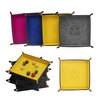 KISLANE Dice Tray 4 Pieces Folding Dice Tray, Felt Dice Tray Holder for DND, RPG, MTG and Other Board Games (Rose Red, Gray, Yellow and Blue)