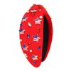 4th of July Headbands for Women, 4th of July Accessories, American Flag Patriotic Headbands, Rhinestone Pearl Knotted Headbands Beads Embellished Jeweled Headbands Holiday Gifts (Star B - Red)
