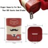 DHinkyoung Safety Razor Blade Disposal Case, Used Double Edge Razor Blade Disposal Container, Gentleman Style Detachable Razor Blade Bank with Red Beard Pattern for Salon and Barber Shop