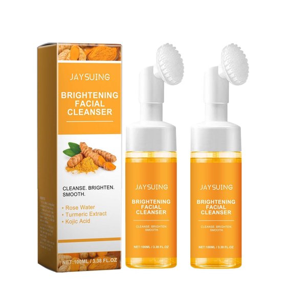 Jaysuing Turmeric Face Wash,Turmeric Facial Cleanser, Turmeric Facial Wash,Turmeric Foaming Cleanser for All Skin Types(2pcs)