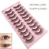 Brown Lashes Fluffy False Eyelashes LIght Brown Lash MUQIU37 Cat Eye Faux 3D Mink Lashes Wispy Long Fake Eyelashes Volume Cross Strips Eyelash Extension 10 Pairs (MQ606)