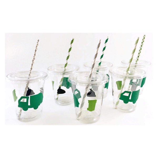 Garbage Truck Birthday Party Disposable Cups (12 Set)