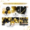 Black and Gold Birthday Decorations for Men Women, 71pcs Black and Gold Party Decorations with Backdrop, Tablecloth, Gold Foil Balloons, Banner, Balloon Arch for Birthday Party Decorations