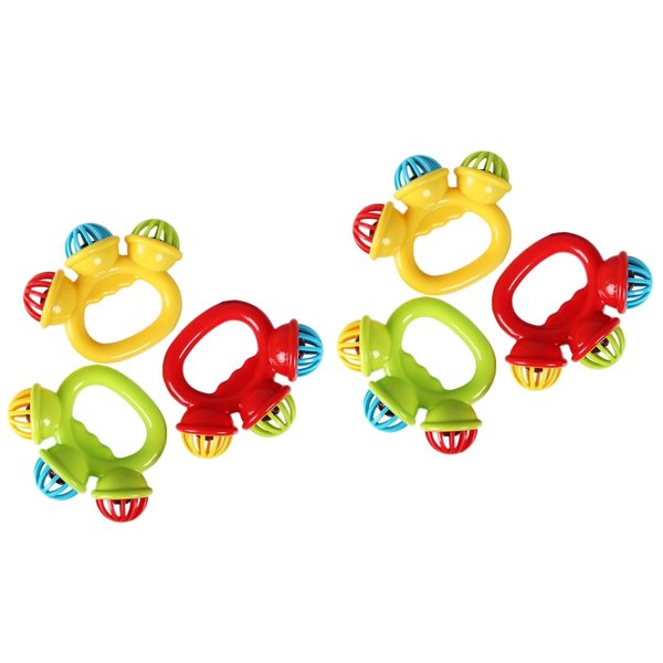 BESTonZON 6 Pcs Soothing Toys Jingle Bells Rattles Toys Shaking Bells Small Jingle Bell Music Instruments for Kids Percussion Instrument Sleigh Bells Small Hand Bell Plastic Toddler Appease