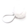 SUSULU Furry Hair Elastic Bands Faux Rabbit Fur Pompom Hair Ties Scrunchies for Women, Rubber Band with 5cm Ball Ponytail Holder Accessories Pack of 12pcs (White)