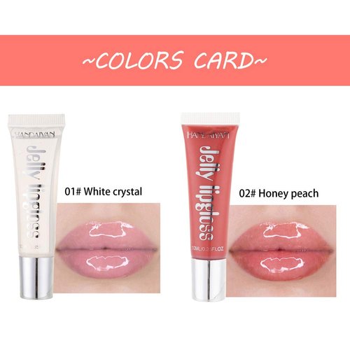 BEUKING Jelly Lipstick Mirror Candy Color Waterproof Makeup Long Lasting High Pigment Long-term Moisture Lip Tint Rich Color Moisturizer Liquid Lip Gloss for Lip Makeup (10# Honey pomelo)