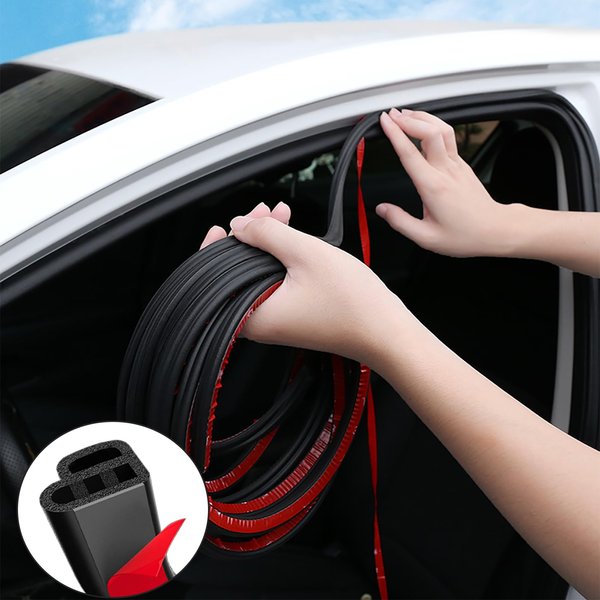 Car Door Seal Strip Car Weather Stripping Double Layer L Shape Rubber Seal Strip Self Adhesive Auto Door Soundproofing Weatherstrip for Car Truck SUV （52.49FT）