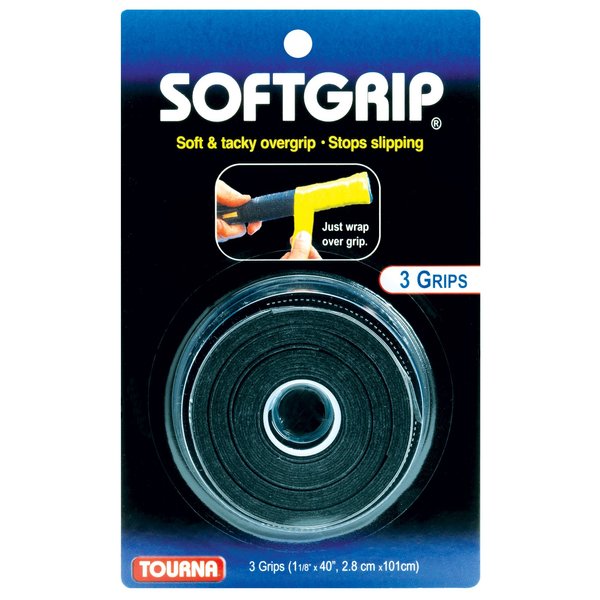 TOURNA SoftGrip Tennis Overgrip, black (STG-BK)
