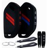 REPROTECTING Silicone Rubber Key Fob Cover Compatible with 2024 2023 Kia Telluride (Black with White/Black with red, 5 Buttons)