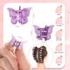 100 Pieces Butterfly Hair Clips Butterfly Clips for Hair 90s Girls Butterfly Clips Mini Hair Clips Butterfly with Box Mini Butterfly Clips Cute Clips Hair Accessories for Women (Blue, Silver, Purple)