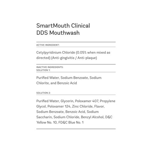 SmartMouth DDS Activated Clinical Mouthwash with Tongue Cleaner - Adult Mouthwash for Fresh Breath - Clinical Strength Mouthwash for Gum Health, Gingivitis & More - Clean Mint Flavor, 16 fl oz