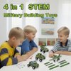 4 in 1 Metal Military Truck STEM Building Projects Metal Army Toys Model Car Kits Set for Boys Age 8-12 Assembly Engineering STEM Kits or Kids 6-8 Engineering Gifts Toys for Ages 14 and Up Adults