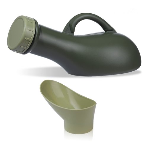 NUOMI Unisex Urinal Bottle Portable Pee Bottle with a Lid and Funnel Plastic Travel Toilet Urinal for Men and Women Hospital Camp Car, 1000 ML