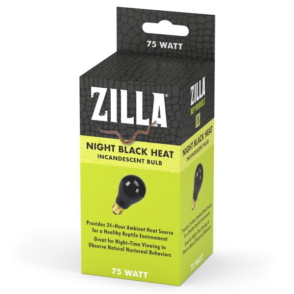 Zilla Reptile Terrarium Incandescent Heat Bulb, Night Black, 75 Watts, 1 Count (Pack of 1)