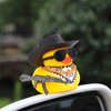wonuu Car Rubber Duck Ornament Cool Car Accessories Duck Car Dashboard Decoration Special Prop Cowboy Hat Necklace, AK47