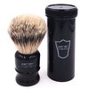 Parker Safety Razor,100% Silvertip Travel Shave Brush with Case, Black - Also Great for Everyday Use!