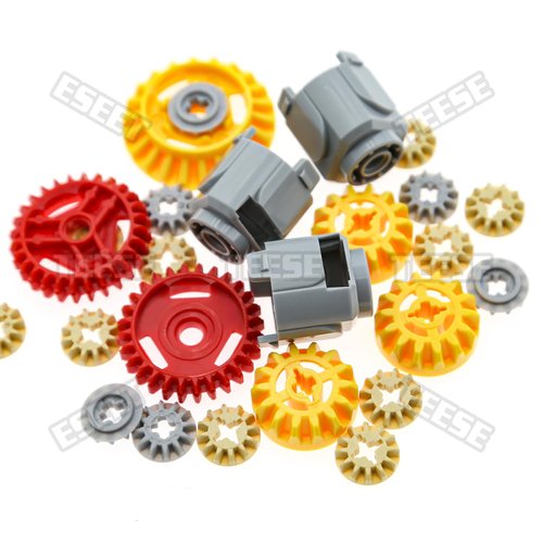 TEESE 24pcs Technic-Differential-Gear-Box-kit of 3, Compatible with Technic-Parts, for MOC Technic-Project-Track-Car-Bulk-Blocks