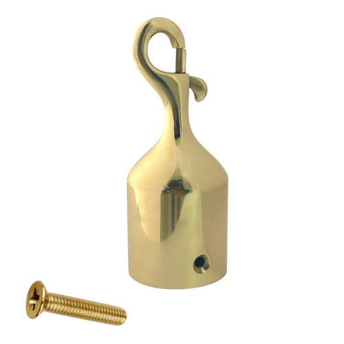 StylentDecor Rope End Snap | Easy to Install | Weather Proof, Anti-Rust, Rope Rail Support, Heavy Duty Rope End Snap | Decks or Docks | Stair Rope End Snap | Handrails (1 inch, Brass) 1 pc