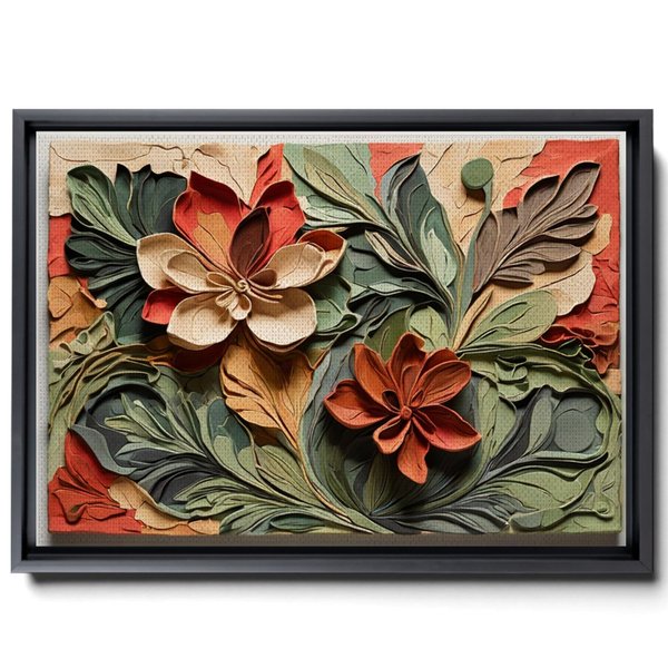 Abstract Botanical Art Boho Earth Tone Burnt Orange Sage Green Peach Art Organic Minimalist Botanical Print Canvas, Decor