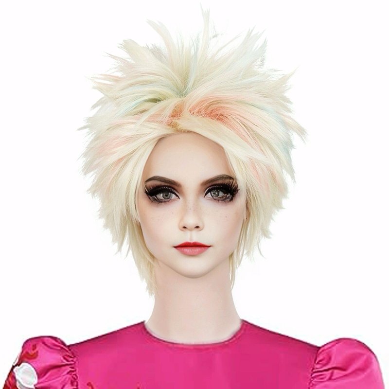Pastel Blue and Pink Mixed Short Wig SD00438 main image 1