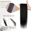 Yekartary Clip in Hair Extensions Real Human Hair 100% Remy Hair 14inch 7PCS Straight Hairpieces Clip-ins for Women Dark Black