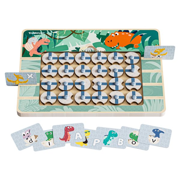 TOP BRIGHT Matching Letters Fine Motor Toy, Montessori Toys for Toddlers, 26 PCS Double-Sided ABC Cards Dinosaur Alphabet Games for Kids Ages 3-5, Preschool Educational Learning Toys for Kindergarten